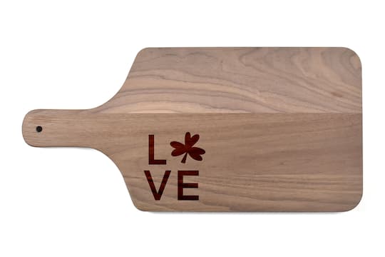 17" Love Clover Walnut Paddle Cutting Board